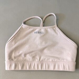 nobull women’s high neck sports bra size medium rose heather